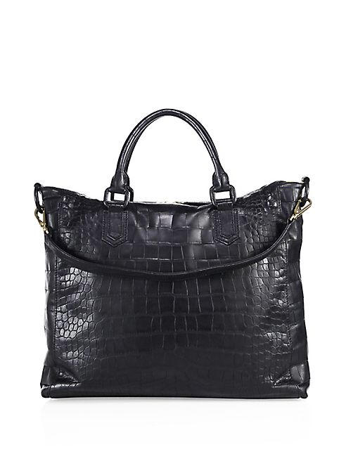 Ethan K - Polished Crocodile Leather Hobo