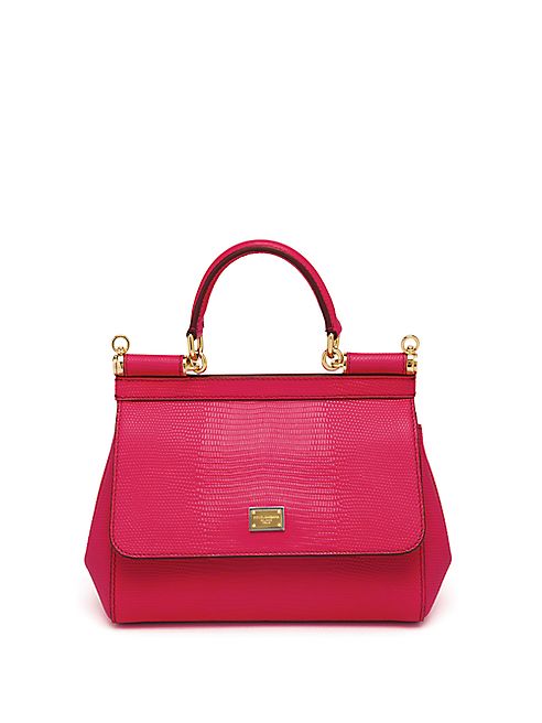 Dolce & Gabbana - Sicily Lizard-Embossed Leather Top Handle Satchel