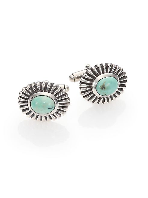 King Baby Studio - Turquoise Concho Cuff Links