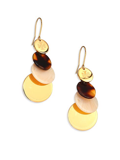 Tory Burch - Layered Disc Delicate Earrings/Goldtone