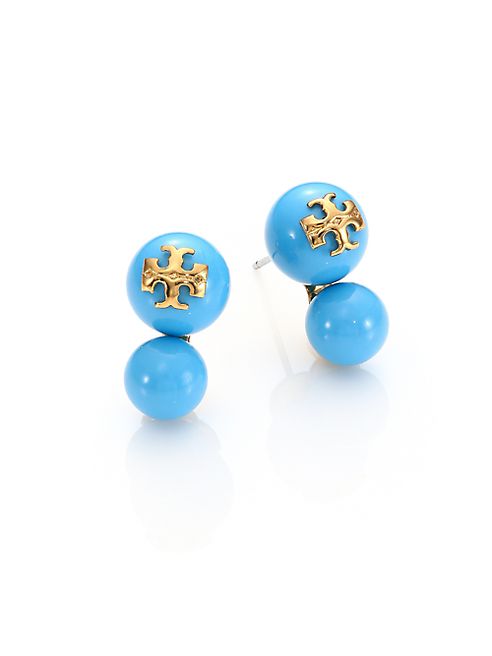 Tory Burch - Evie Double Stud Earrings/Goldtone