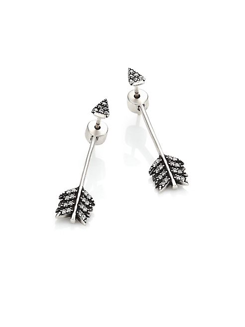 Pamela Love - Shooting Arrow Pavé Sterling Silver Earrings