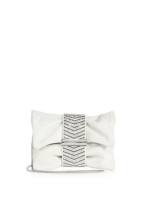 Jimmy Choo - Chandra Suede Crystal-Heringbone Clutch