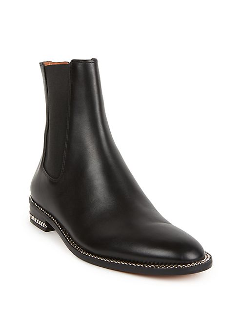 Givenchy - Leather Chain-Trimmed Chelsea Boots