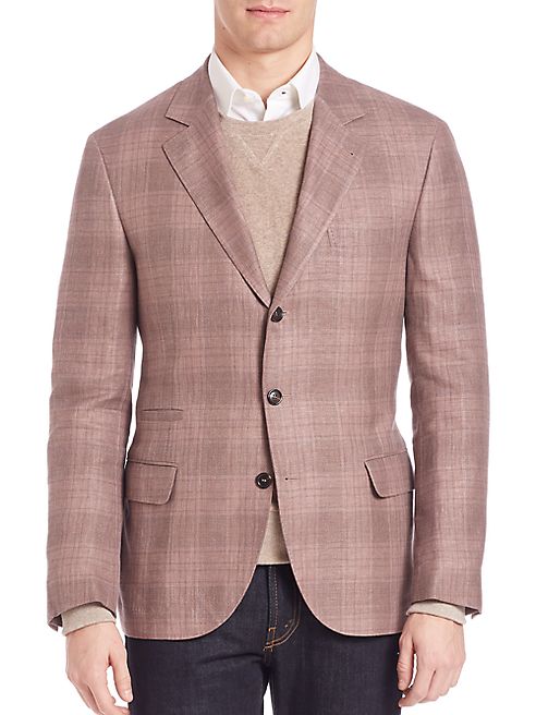 Brunello Cucinelli - Plaid Linen-Blend Blazer