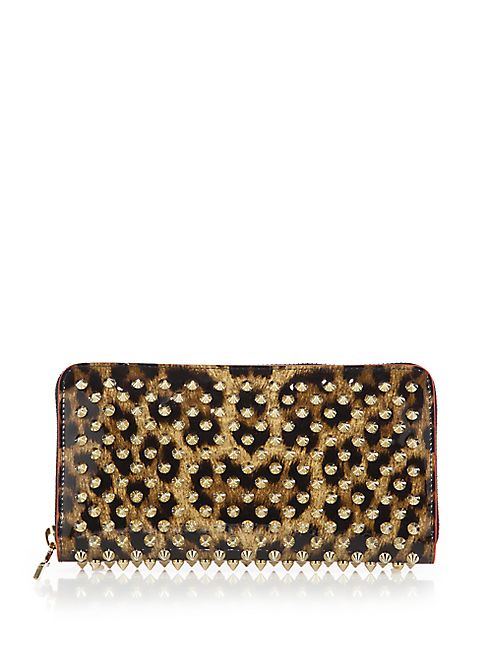 Christian Louboutin - Panettone Spiked Leopard-Print Zip-Around Wallet