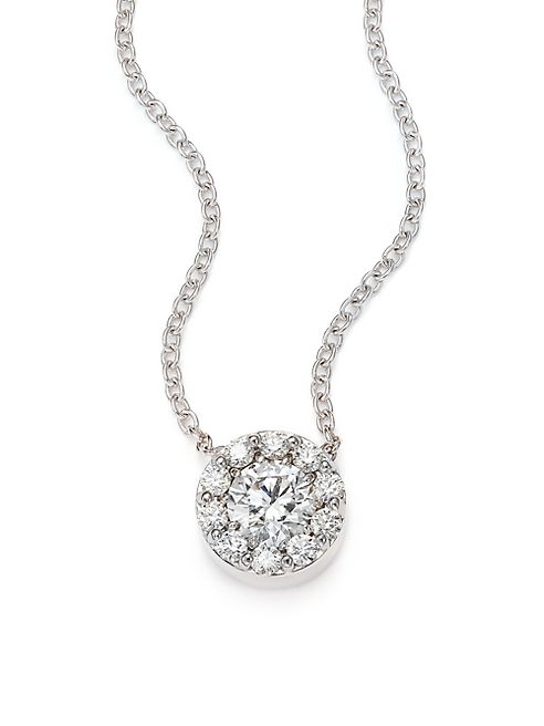 HEARTS ON FIRE - Diamond & 18K White Gold Fulfillment Pendant Necklace