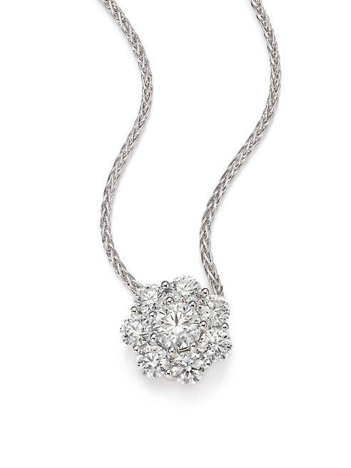 HEARTS ON FIRE - Beloved Diamond & 18K White Gold Floral Pendant Necklace