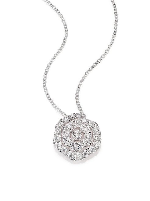 HEARTS ON FIRE - Lorelei Diamond & 18K White Gold Floral Pendant Necklace