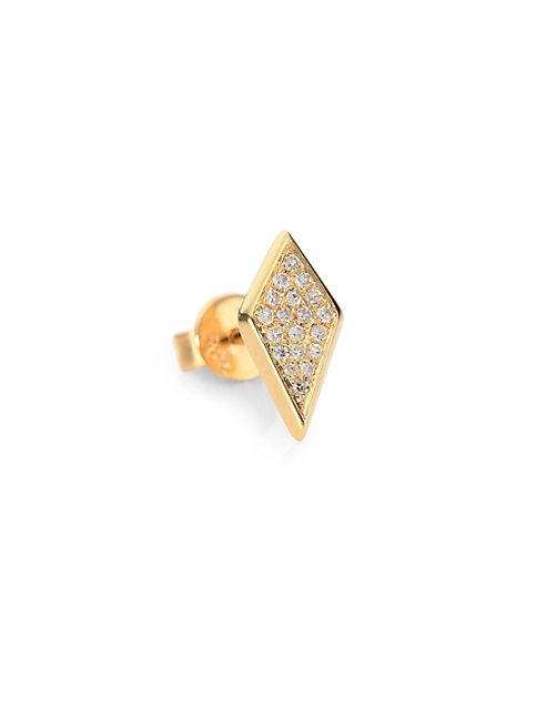 EF Collection - Diamond & 14K Yellow Gold Single Stud Earring