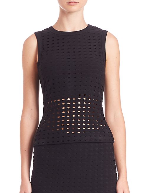 T by Alexander Wang - Circular Hole Jacquard Tank Top