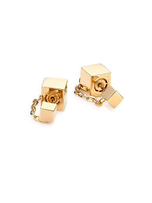 Tomtom - Modern Modular Floating Cube Chainlink Earrings