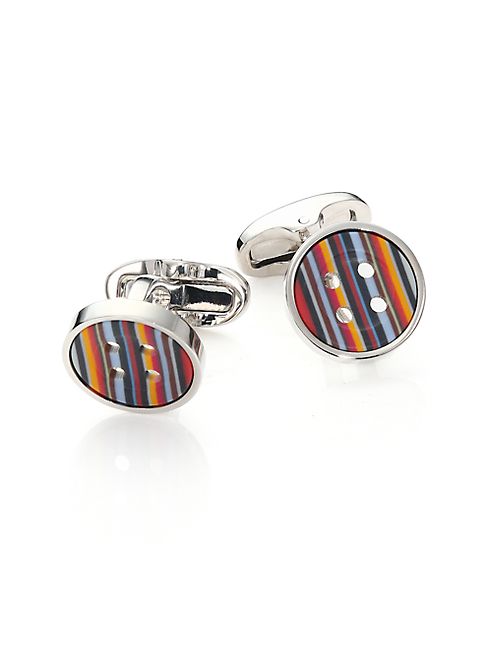 Paul Smith - Striped Button Cuff Links