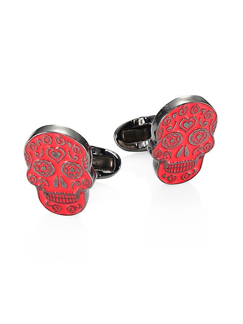 Paul Smith - Brass & Enamel Skull Cuff Links