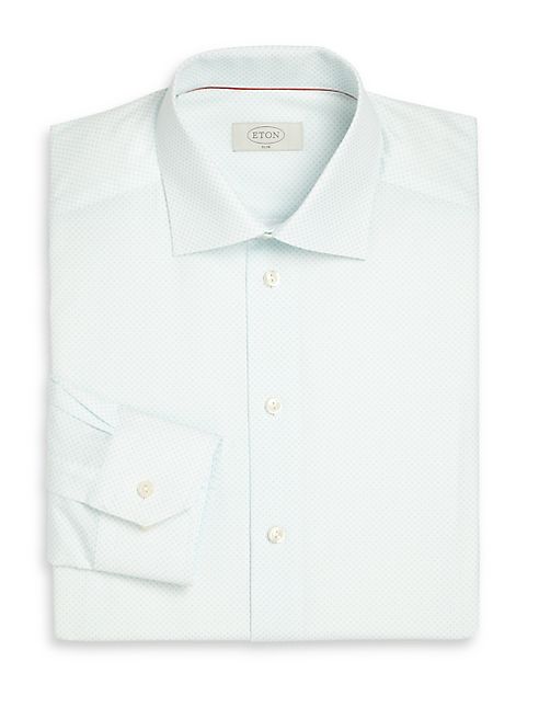 Eton - Slim-Fit Diamond-Print Cotton Dress Shirt