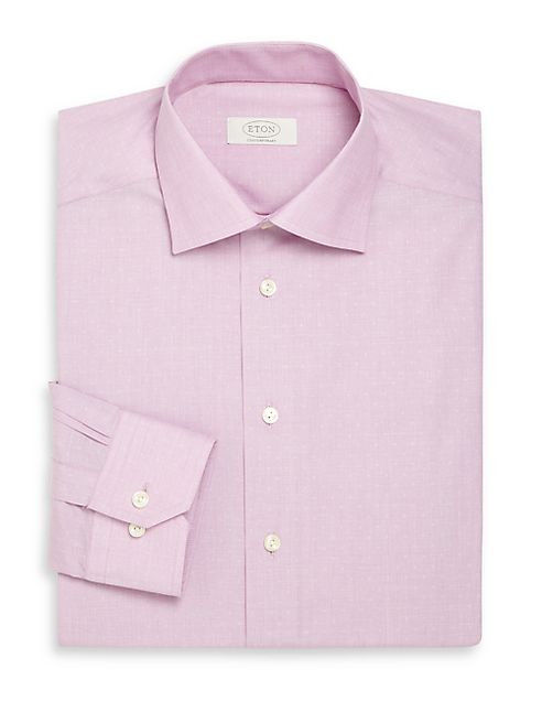 Eton - Contemporary-Fit Dotted Cotton Dress Shirt