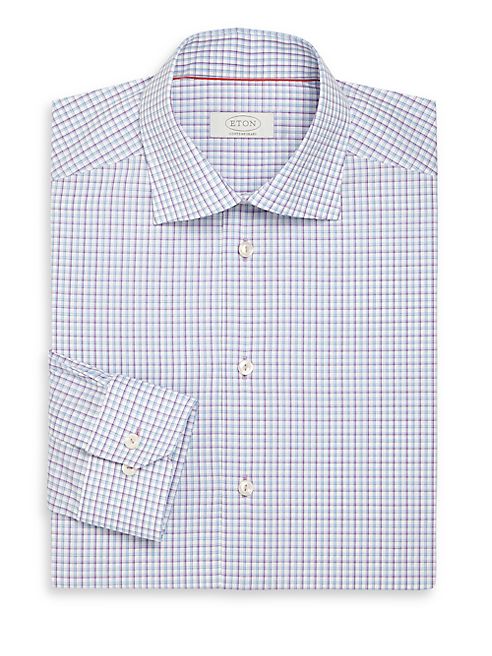 Eton - Contemporary-Fit Check Cotton Dress Shirt