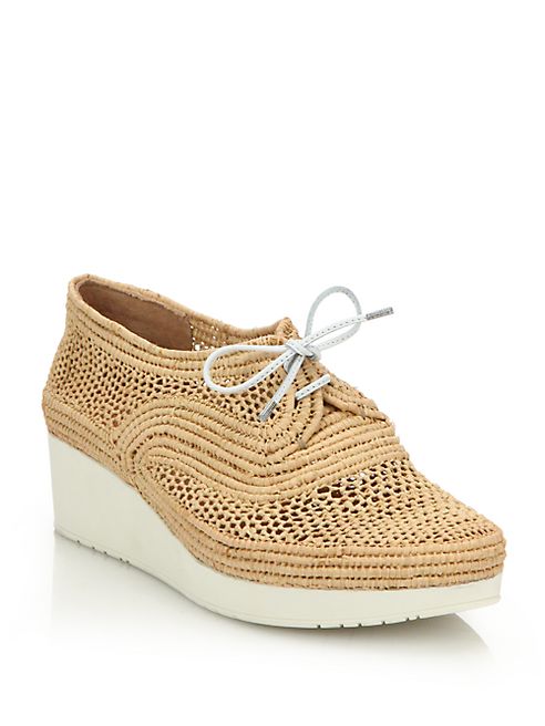 Robert Clergerie - Vicolek Raffia Wedge Sneakers