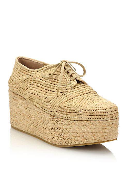 Robert Clergerie - Pinto Raffia Espadrille Platform Sneakers