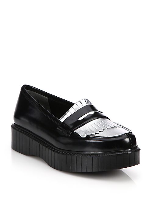 Robert Clergerie - Pastek Fringed Leather Platform Loafers