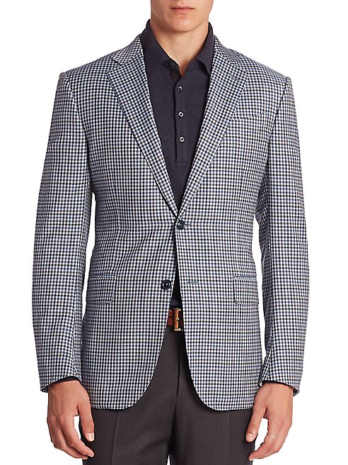 Ermenegildo Zegna - Multi-Tone Checked Wool Blazer