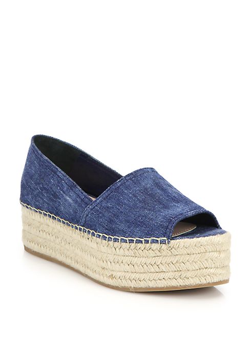 Miu Miu - Peep Toe Platform Espadrille Flats