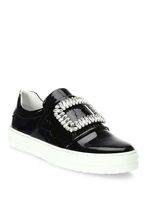 Roger Vivier - Sneaky Viv Embellished Patent Leather Skate Sneakers