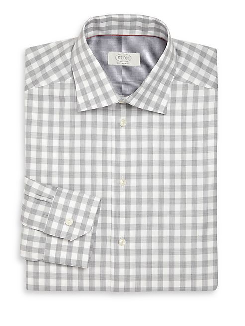 Eton - Contemporary-Fit Gingham Cotton Dress Shirt