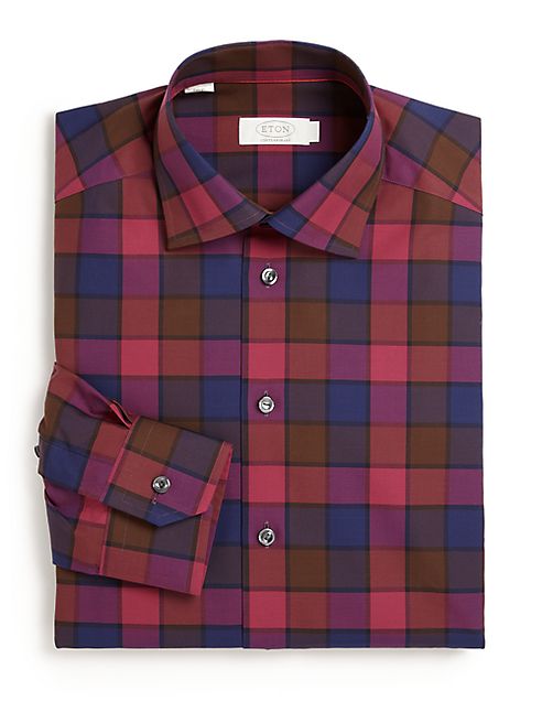 Eton - York Plaid Twill Dress Shirt