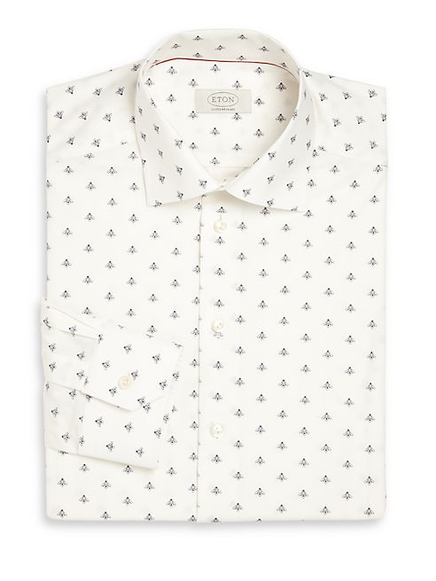 Eton - Brighton Contemporary-Fit Plane-Print Cotton Dress Shirt