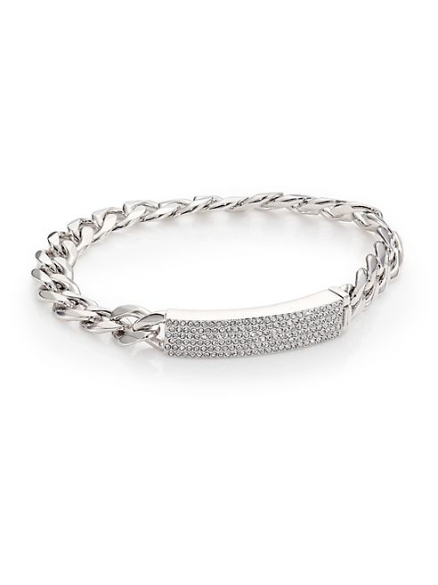 Adriana Orsini - Pavé Crystal Curb Link Bracelet/Silvertone