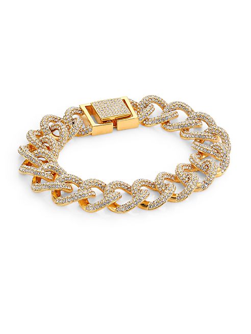 Adriana Orsini - Crystal Pavé Curb Link Bracelet/Goldtone