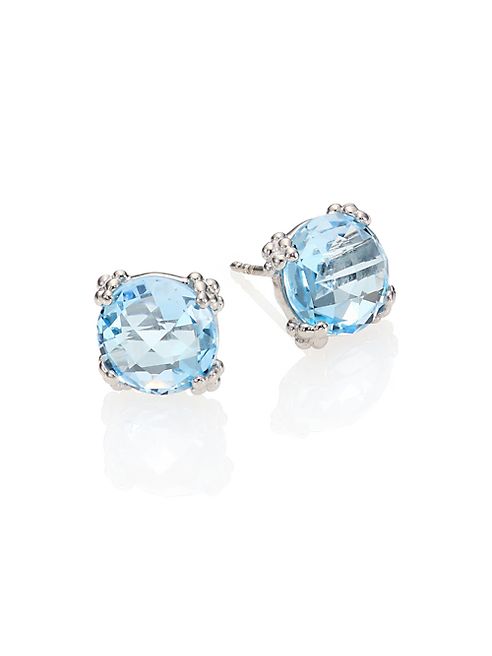 Anzie - Dew Drop Sky Blue Topaz & Sterling Silver Stud Earrings