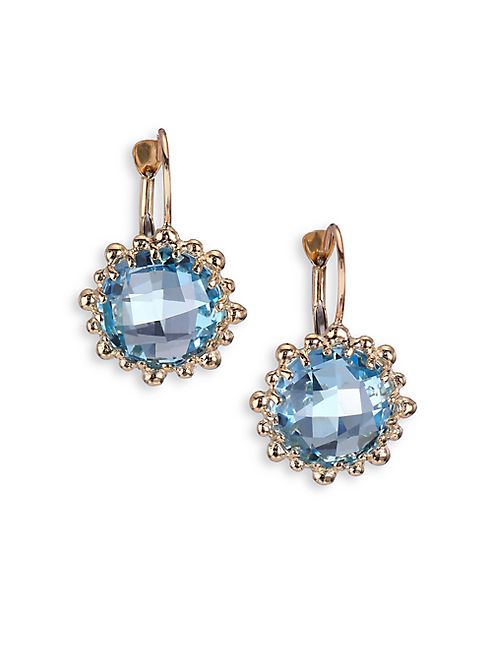 Anzie - Dew Drop Sky Blue Topaz & 14K Yellow Gold Earrings