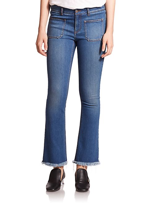 Stella McCartney - Skinny Kick-Flare Frayed-Hem Jeans