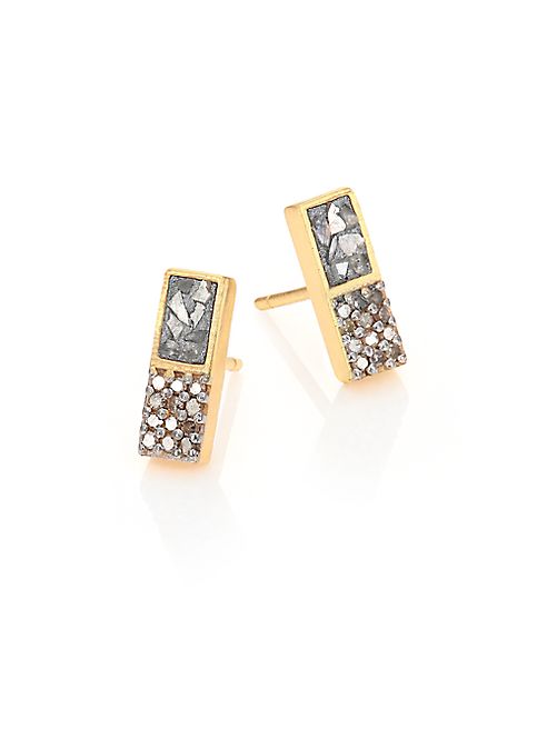 Shana Gulati - Banjara Alwar Sliced Raw & Champagne Diamond Stud Earrings