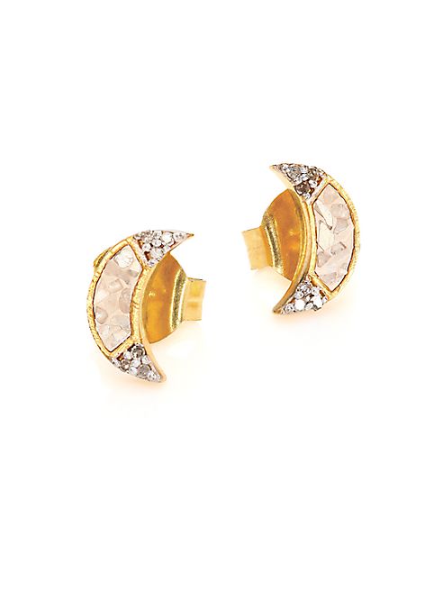 Shana Gulati - Banjara Champagne Diamond Noorpur Crescent Studs