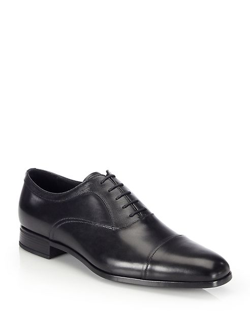 Prada - Saffiano Leather CapToe Lace-Ups