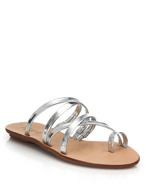 Loeffler Randall - Sarie Metallic Leather Crisscross Sandals