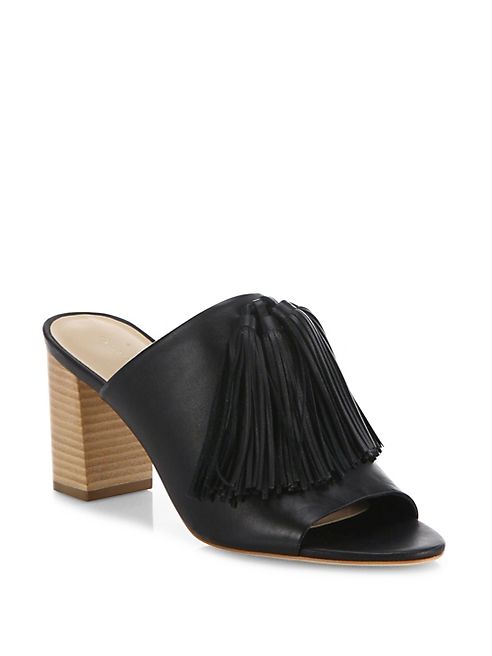 Loeffler Randall - Tassel Leather Block Heel Mules