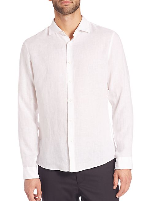 Michael Kors - Tailor-Fit Linen Button-Down Shirt