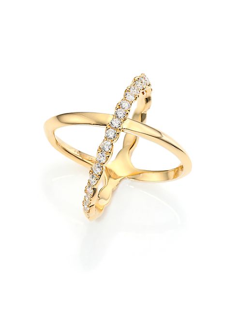 HEARTS ON FIRE - Lorelei Diamond & 18K Yellow Gold Crisscross Ring