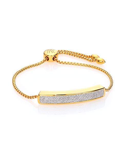 Monica Vinader - Baja 18K Gold-Plated & Diamond Bracelet