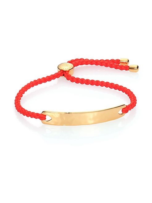 Monica Vinader - Havana Hammered 18K Yellow Gold Vermeil Friendship Bracelet/Poppy