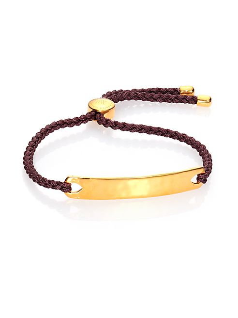 Monica Vinader - Havana Hammered 18K Yellow Gold Vermeil Friendship Bracelet/Taupe