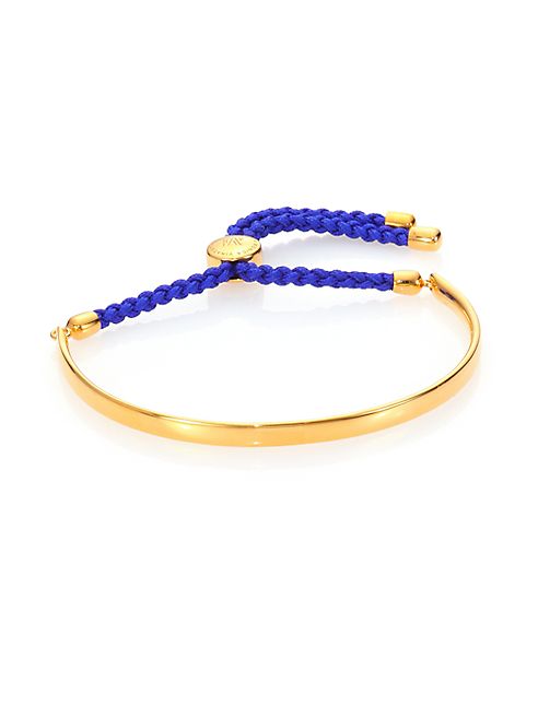 Monica Vinader - Fiji 18K Yellow Gold Vermeil Friendship Bracelet/Royal Blue