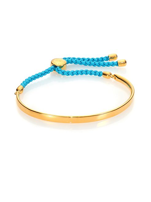 Monica Vinader - Fiji 18K Yellow Gold Vermeil Friendship Bracelet/Turquoise