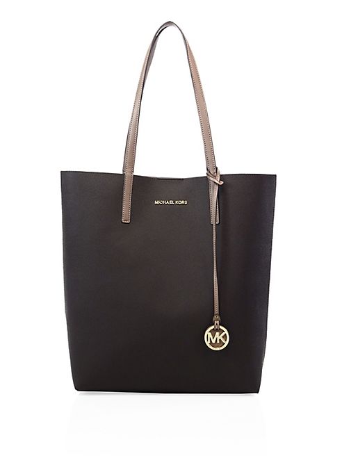 MICHAEL MICHAEL KORS - Hayley Large Two-Tone Faux Leather Tote