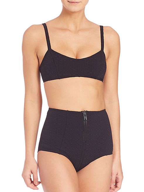 Lisa Marie Fernandez - Two-Piece Genevieve Pucker High-Waist Bikini