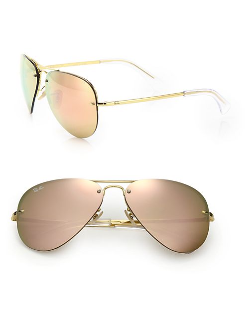 Ray-Ban - Pilot Metal Aviator Mirrored Sunglasses